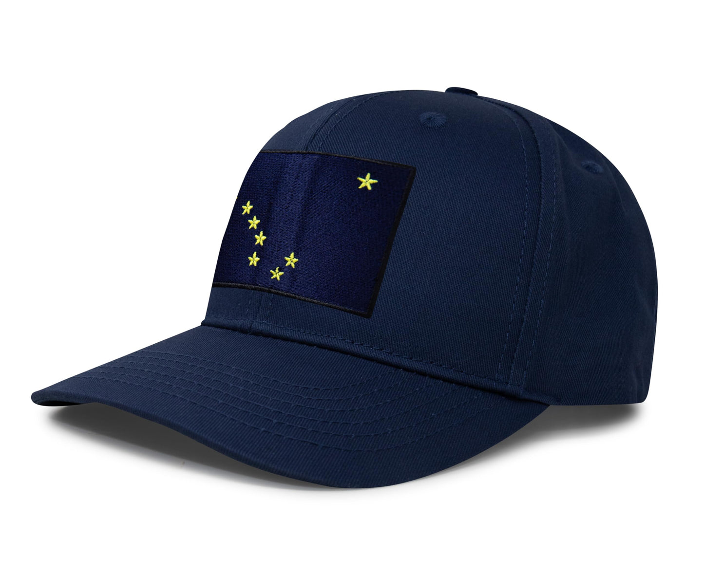 International Tie Premium Alaska Flag Hat for Men and Women - Snapback Trucker Baseball Cap (All Navy)