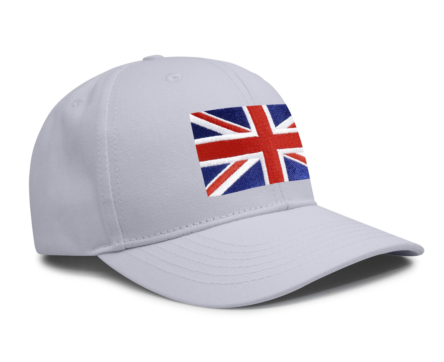 International Tie Union Jack British Flag Hat for Men and Women - United Kingdom UK Britain England London State Flag Trucker Baseball Snapback Cap (All White)