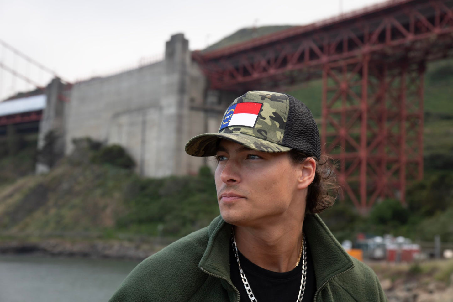 International Tie Premium Flag Themed North Carolina Hat for Men and Women – Adjustable One Size Snapback Cap - Embroidered Patch - Mesh Back (Camouflage)