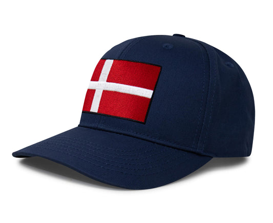 Denmark Flag Hat for Men and Women – Adjustable Snapback Baseball Cap by International Tie (All Navy) - International Tie