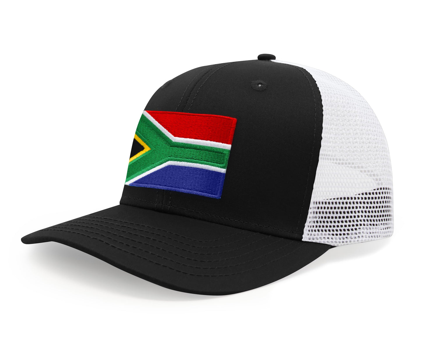 International Tie South Africa Hat for Men and Women - Snapback Trucker Baseball Cap (Black/White)
