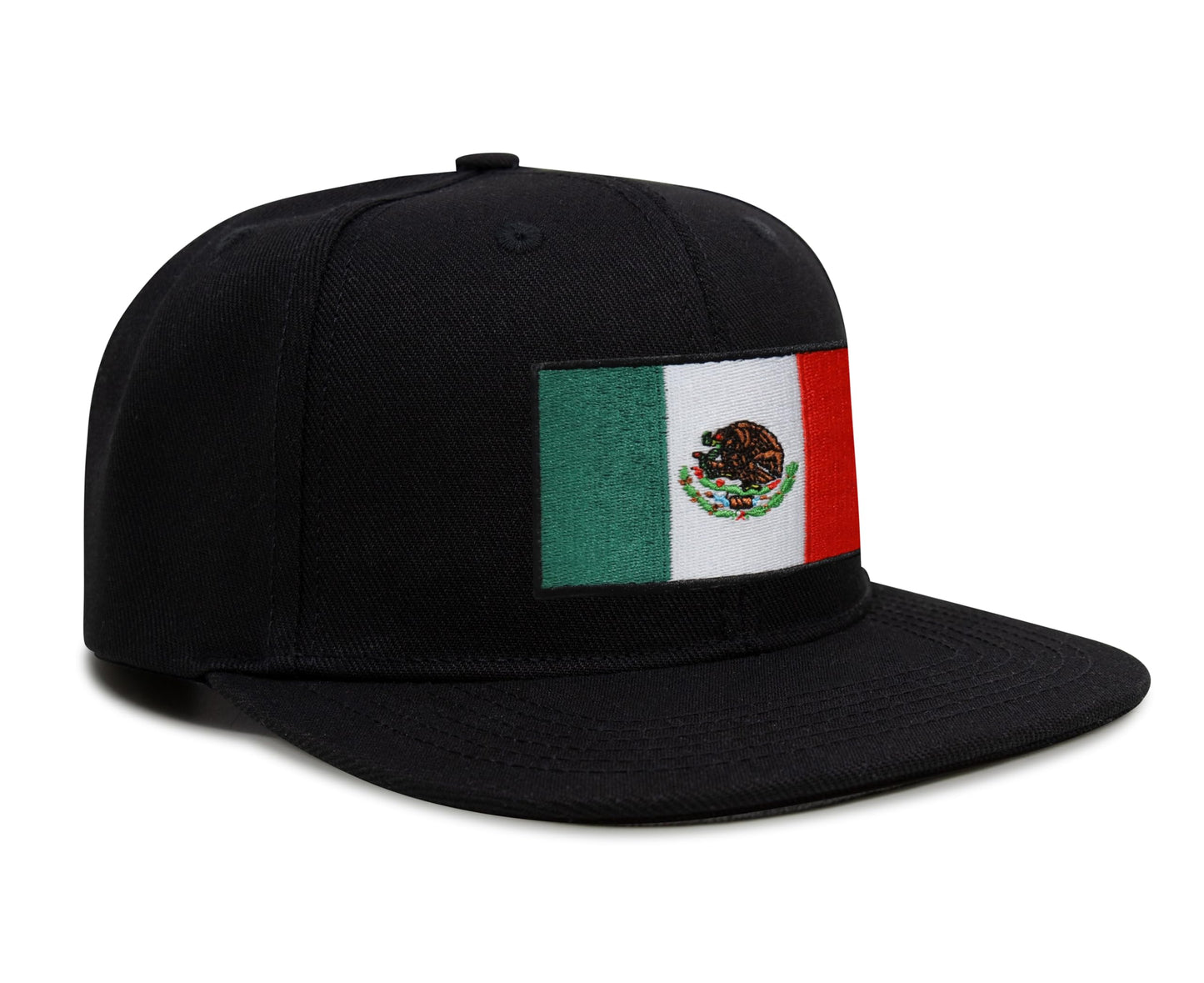 International Tie Mexico Flag Trucker Hat for Men and Women – Snapback Baseball Cap (Black Flatbill)