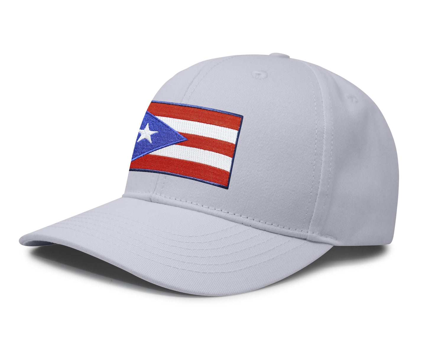 International Tie Puerto Rico Flag Hat for Men and Women – Snapback Trucker Baseball Cap (All White)