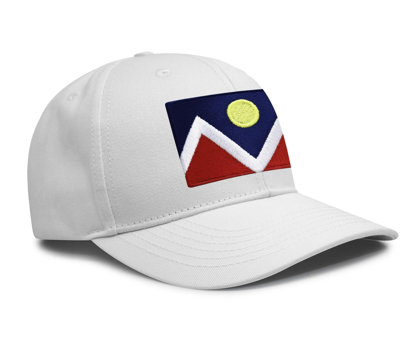 International Tie Denver Flag Trucker Hat for Men and Women â Snapback Baseball Cap (All White)