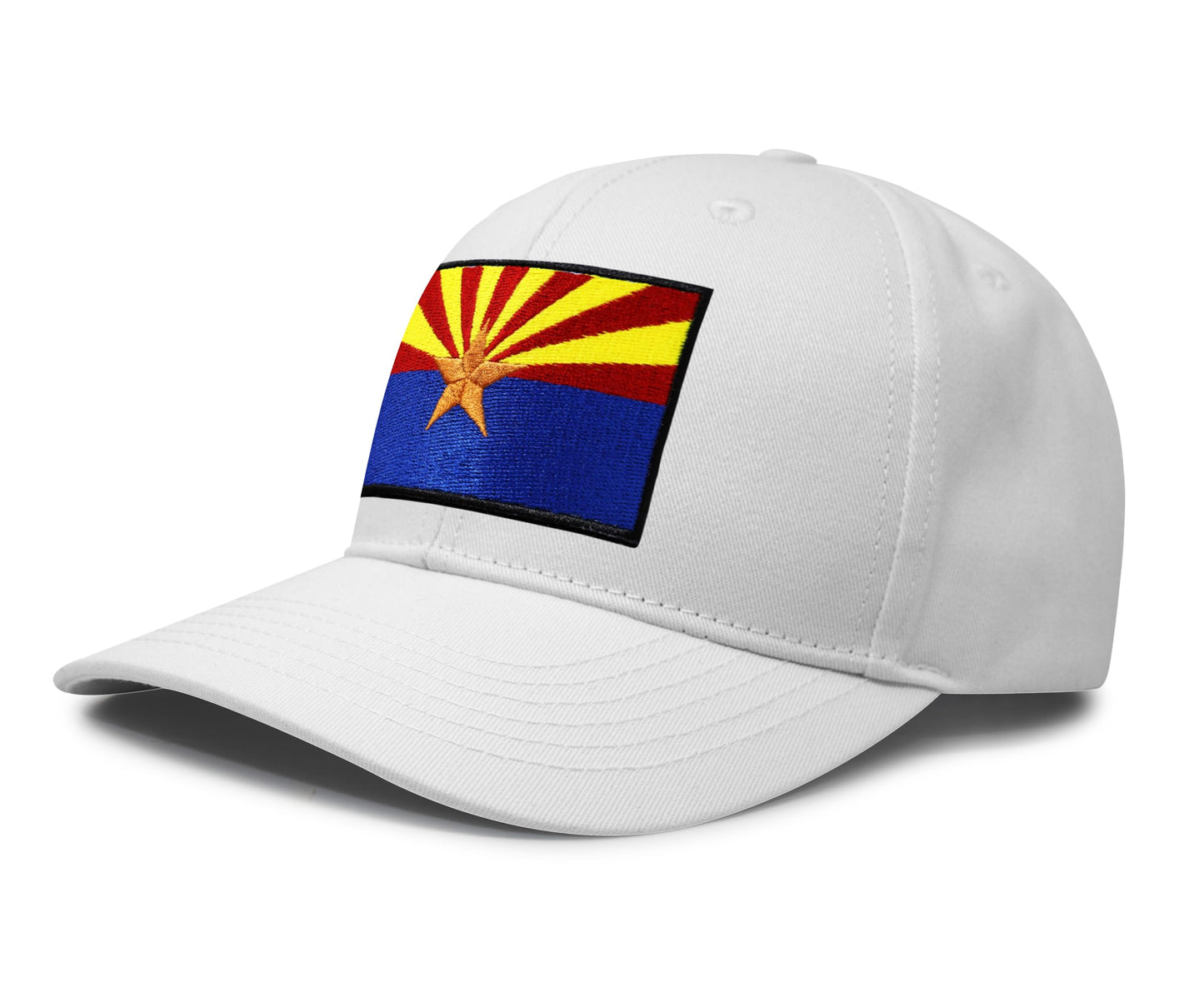 International Tie Arizona Flag Hat for Men and Women - Snapback Trucker Baseball Cap (All White)