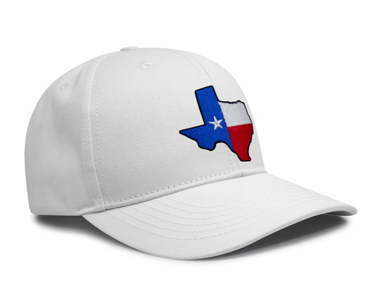 International Tie Hat for Men and Women, Adjustable Snapback Trucker Baseball Cap with Embroidered Patch (Texas, All White)