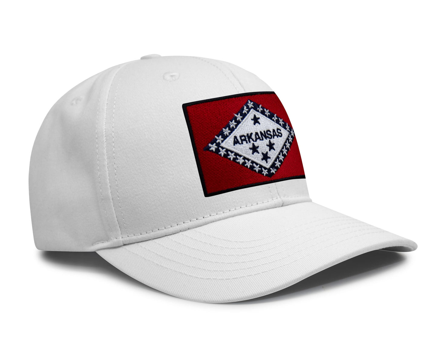 Arkansas Flag Hat for Men and Women – Snapback Trucker Baseball Cap by International Tie (All White)