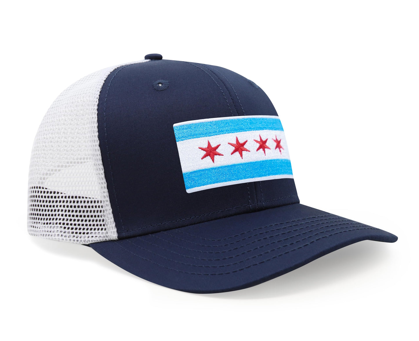 Chicago Flag Hat for Men and Women – Snapback Trucker Baseball Cap by International Tie (Navy White)