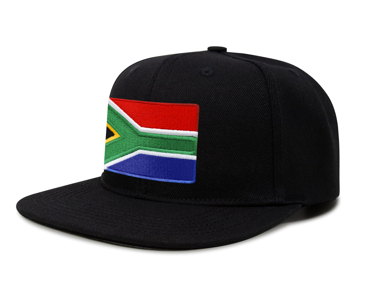 South Africa Flag Hat for Men and Women - Snapback Trucker Baseball Cap (Black Flatbill)
