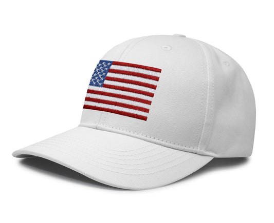 International Tie USA Hat for Men and Women - Snapback Trucker Baseball Cap (All White)
