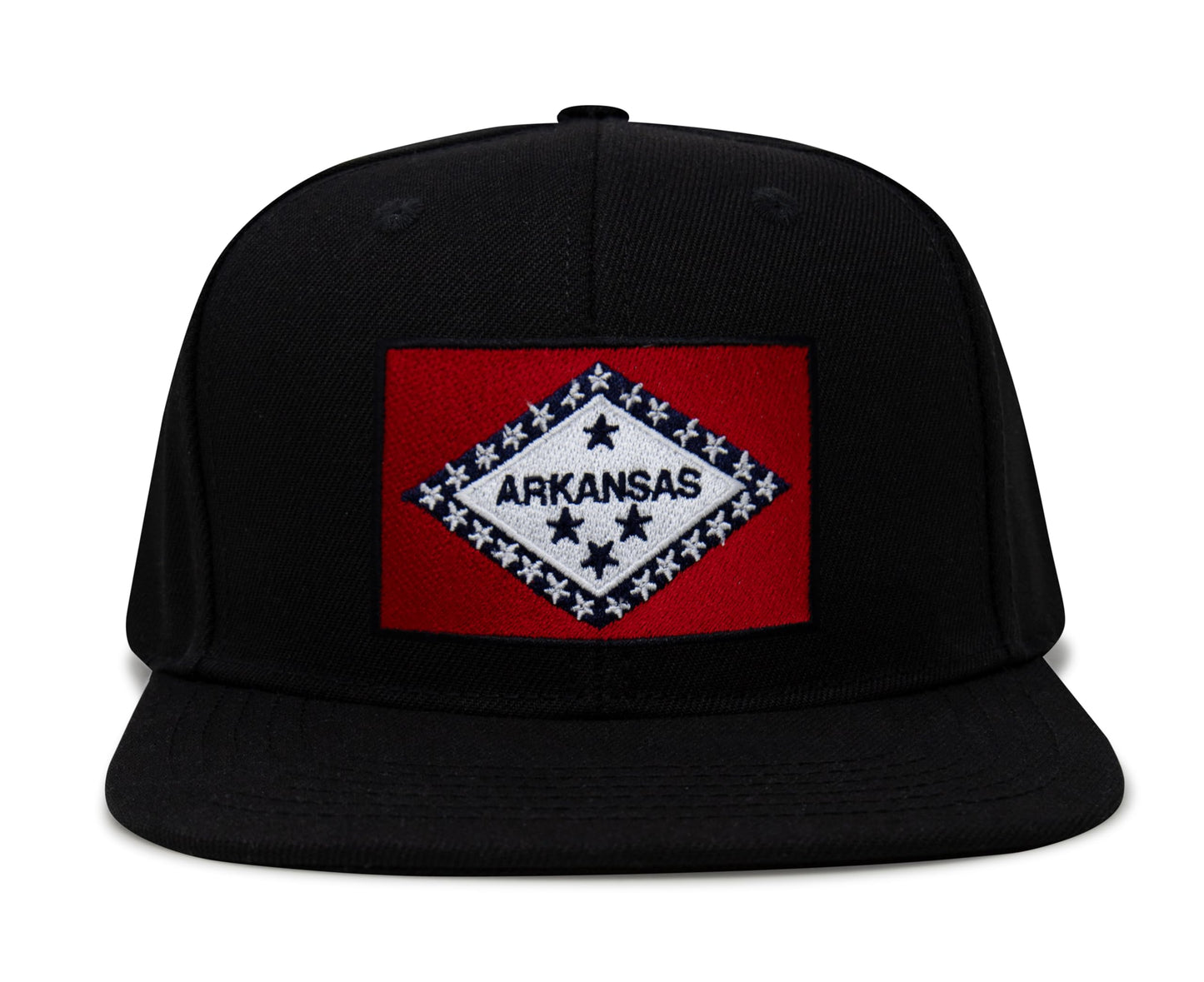 Arkansas Flag Hat for Men and Women – Snapback Trucker Baseball Cap by International Tie (Black Flatbill)
