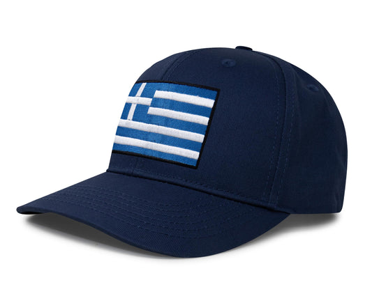 International Tie Premium Greece Flag Hat for Men and Women - Snapback Trucker Baseball Cap (All Navy) - International Tie