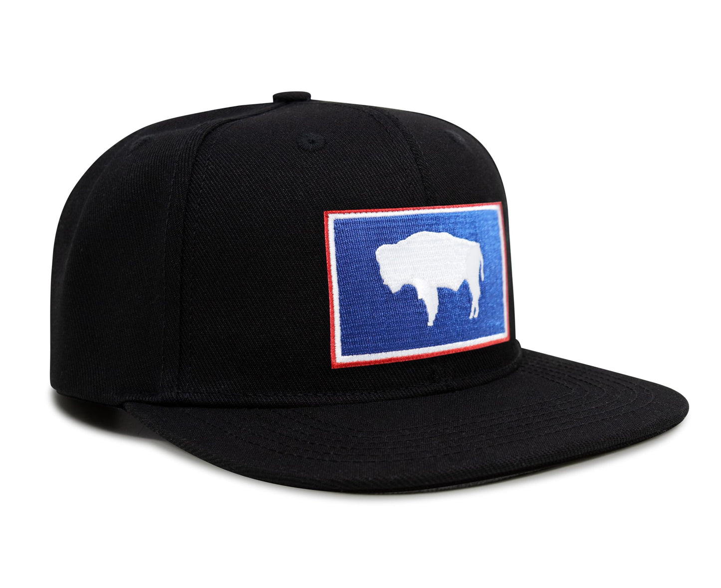International Tie Wyoming Flag Hat for Men and Women - Snapback Trucker Baseball Cap (Black Flatbill)