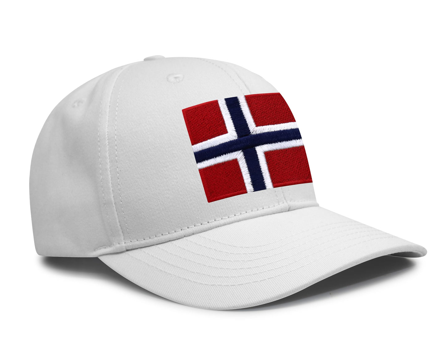 International Tie Norway Hat for Men and Women - Snapback Trucker Baseball Cap (All White)