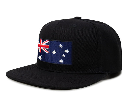 Australia Flag Hat for Men and Women – Snapback Trucker Baseball Cap by International Tie (Black Flatbill)