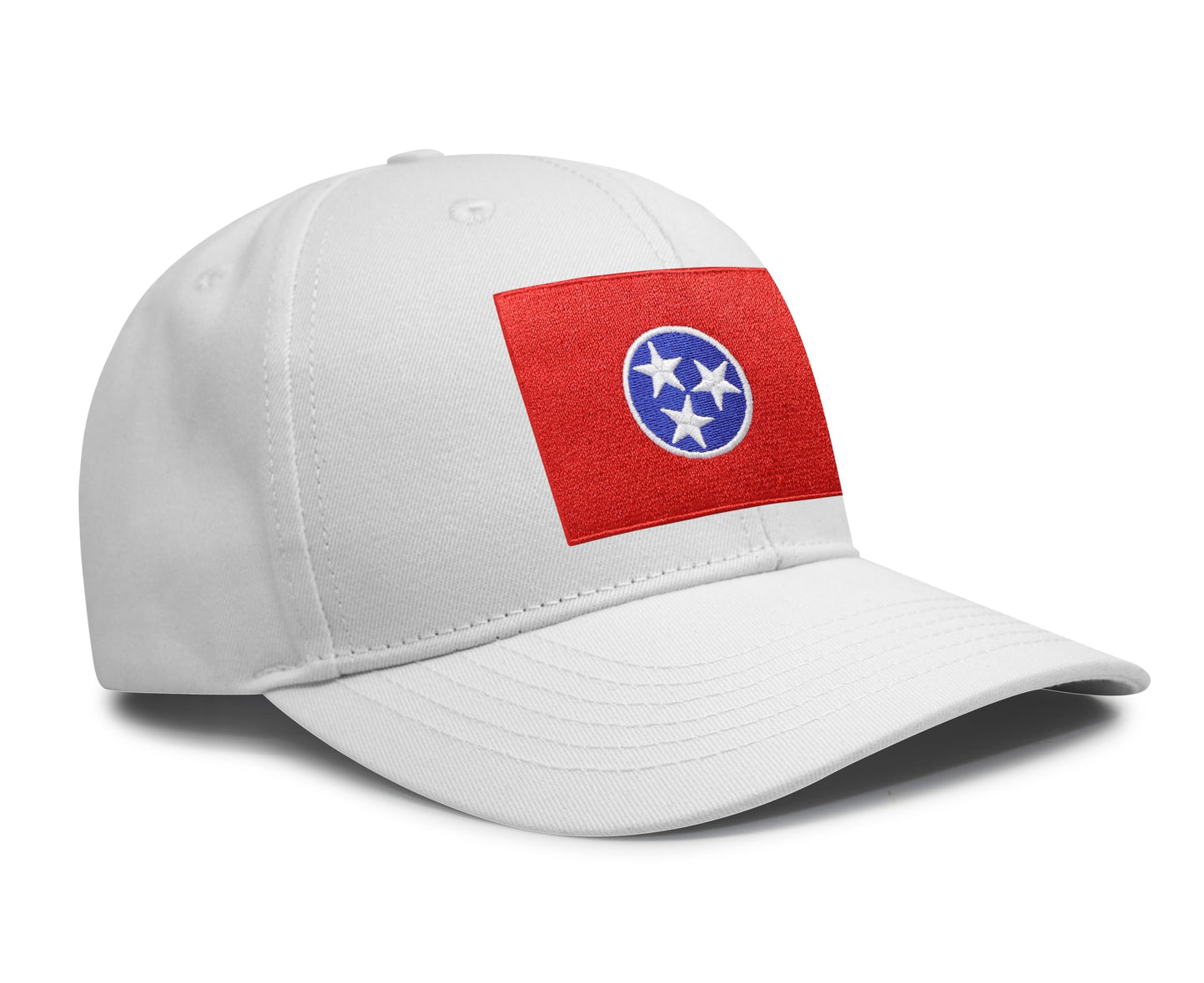 International Tie Premium Tennessee Flag Patch Hat for Men and Women - Snapback Trucker Baseball Cap (All White)