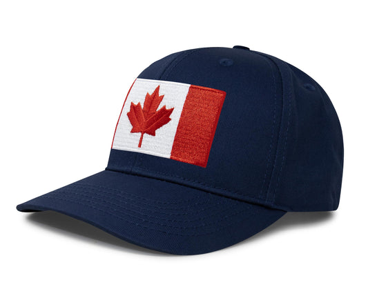 International Tie Canada Flag Trucker Hat for Men and Women – Snapback Baseball Cap (All Navy)