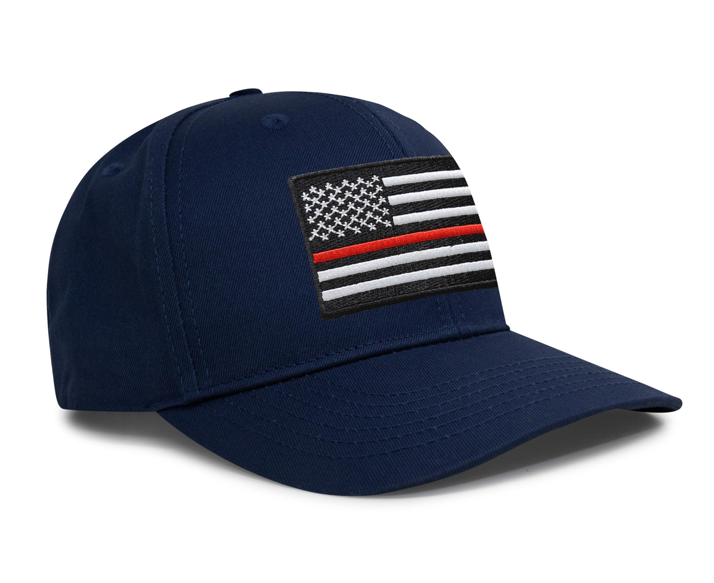 Thin Red Line Flag Trucker Hat for Men and Women – Snapback Baseball Cap by International Tie (All Navy)