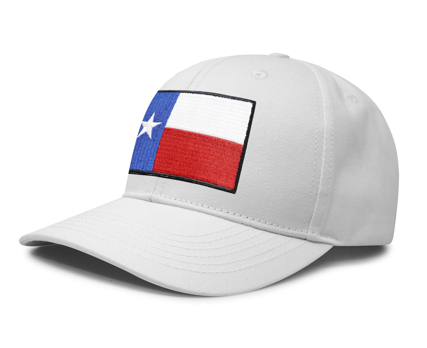 International Tie Texas Flag Hat for Men and Women - Snapback Trucker Baseball Cap (All White)