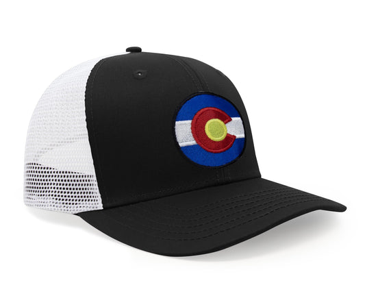 Colorado Arizona Stateline Snapback Trucker Hat I Black White