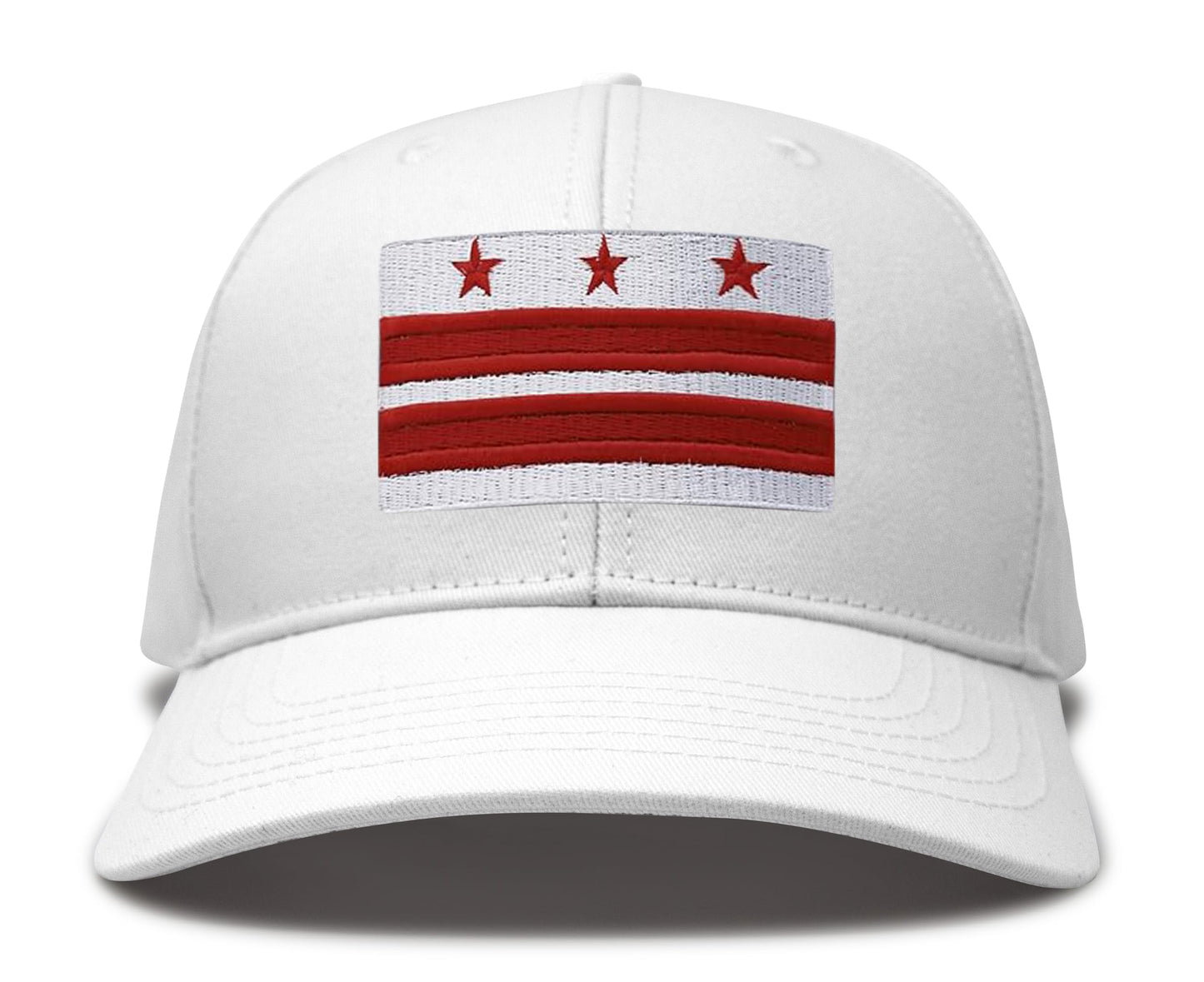 International Tie Washington DC Flag Trucker Hat for Men and Women - Snapback Baseball Cap (All White)
