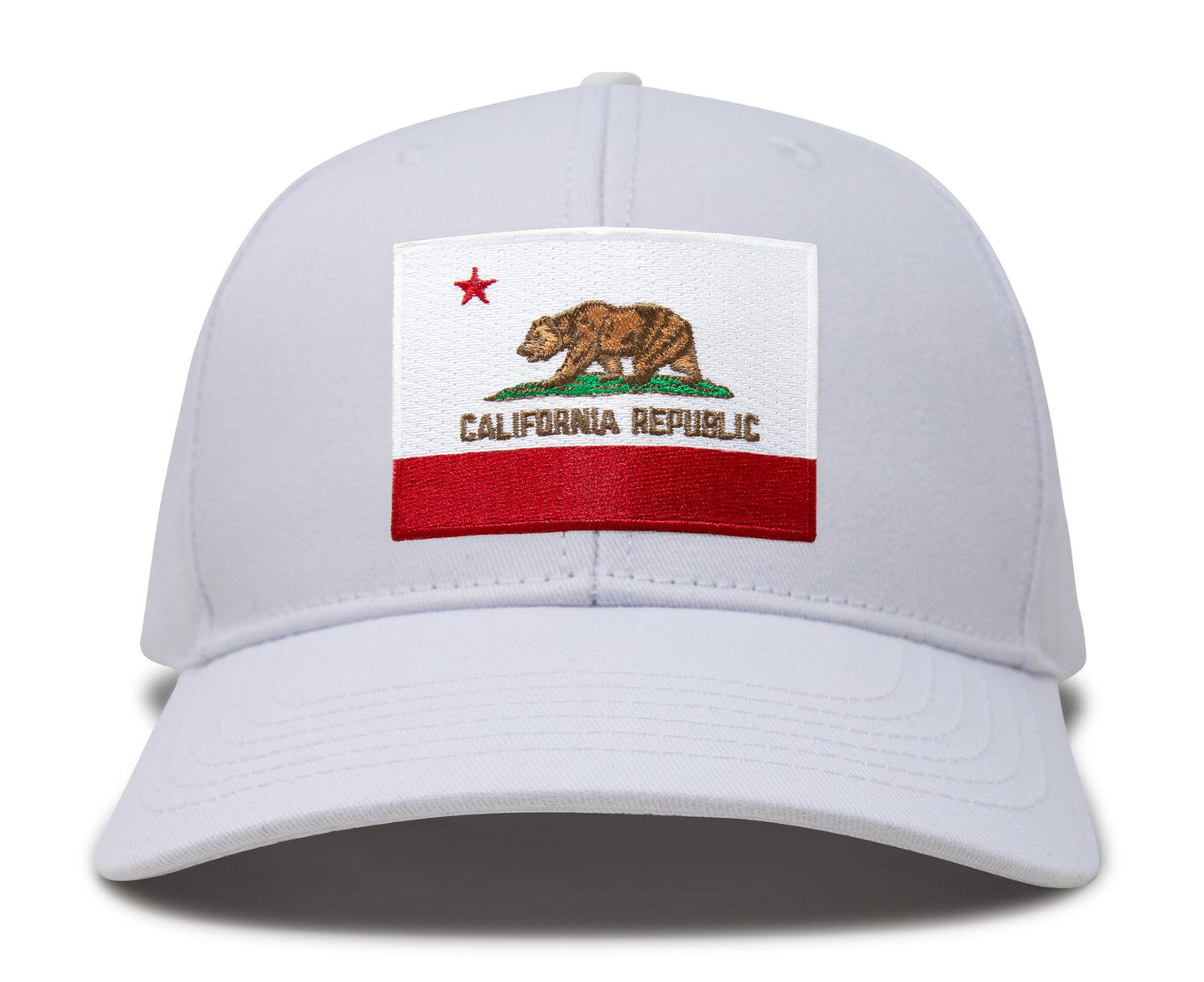 International Tie Premium California Flag Hat for Men and Women - Snapback Trucker Baseball Cap (All White)