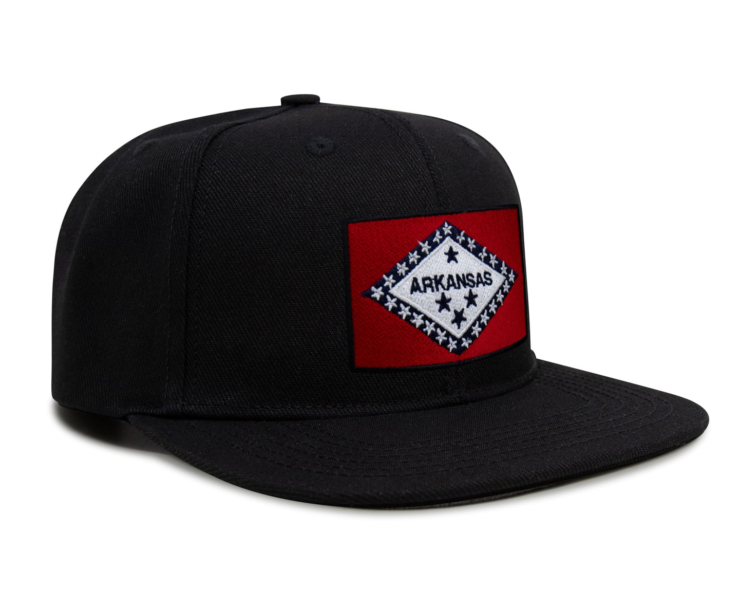 Arkansas Flag Hat for Men and Women – Snapback Trucker Baseball Cap by International Tie (Black Flatbill)