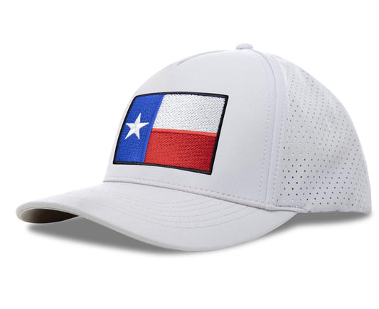 Performance Golf Hat – Adjustable Snapback Trucker Baseball Cap for Men & Women - Jetset Series (Texas, Arctic White)