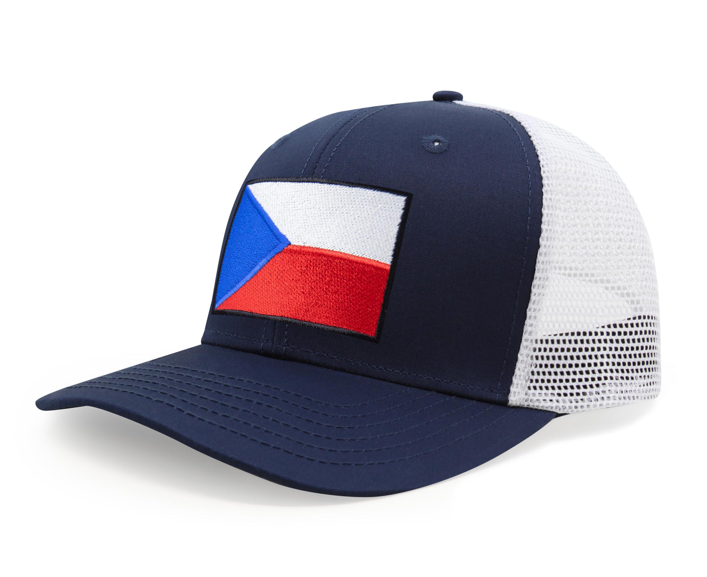 Czech Republic Flag Hat for Men and Women – Adjustable Snapback Baseball Cap by International Tie (Navy White)