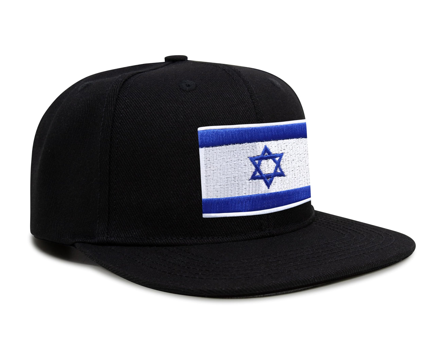 International Tie Israel Flag Hat for Men and Women â Snapback Trucker Baseball Cap (Black Flatbill)