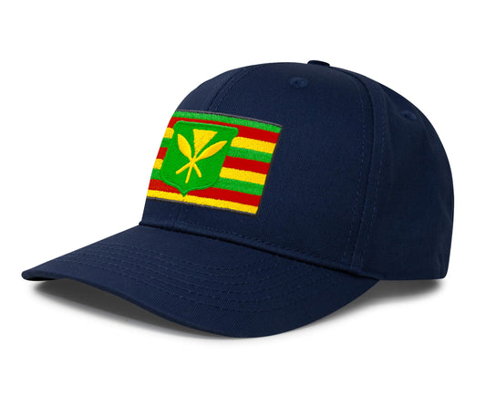 International Tie Kanaka Maoli Hat for Men and Women - Snapback Trucker Baseball Cap (All Navy)