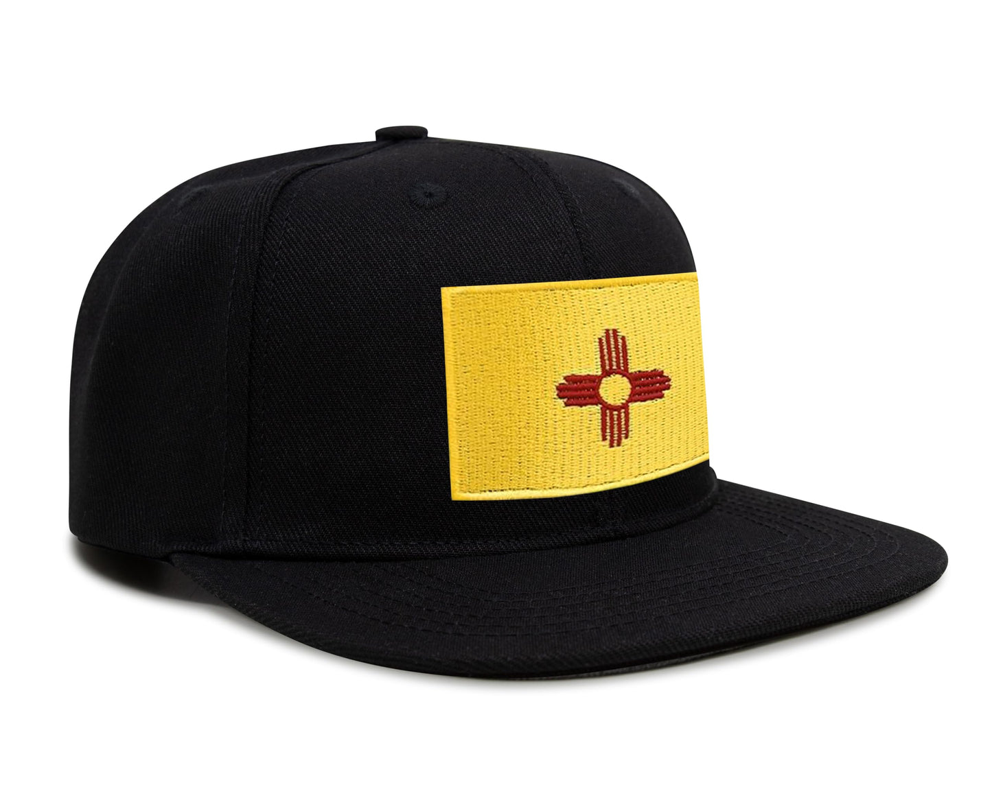 International Tie New Mexico Hat for Men and Women - Snapback Trucker Baseball Cap (Black Flatbill)