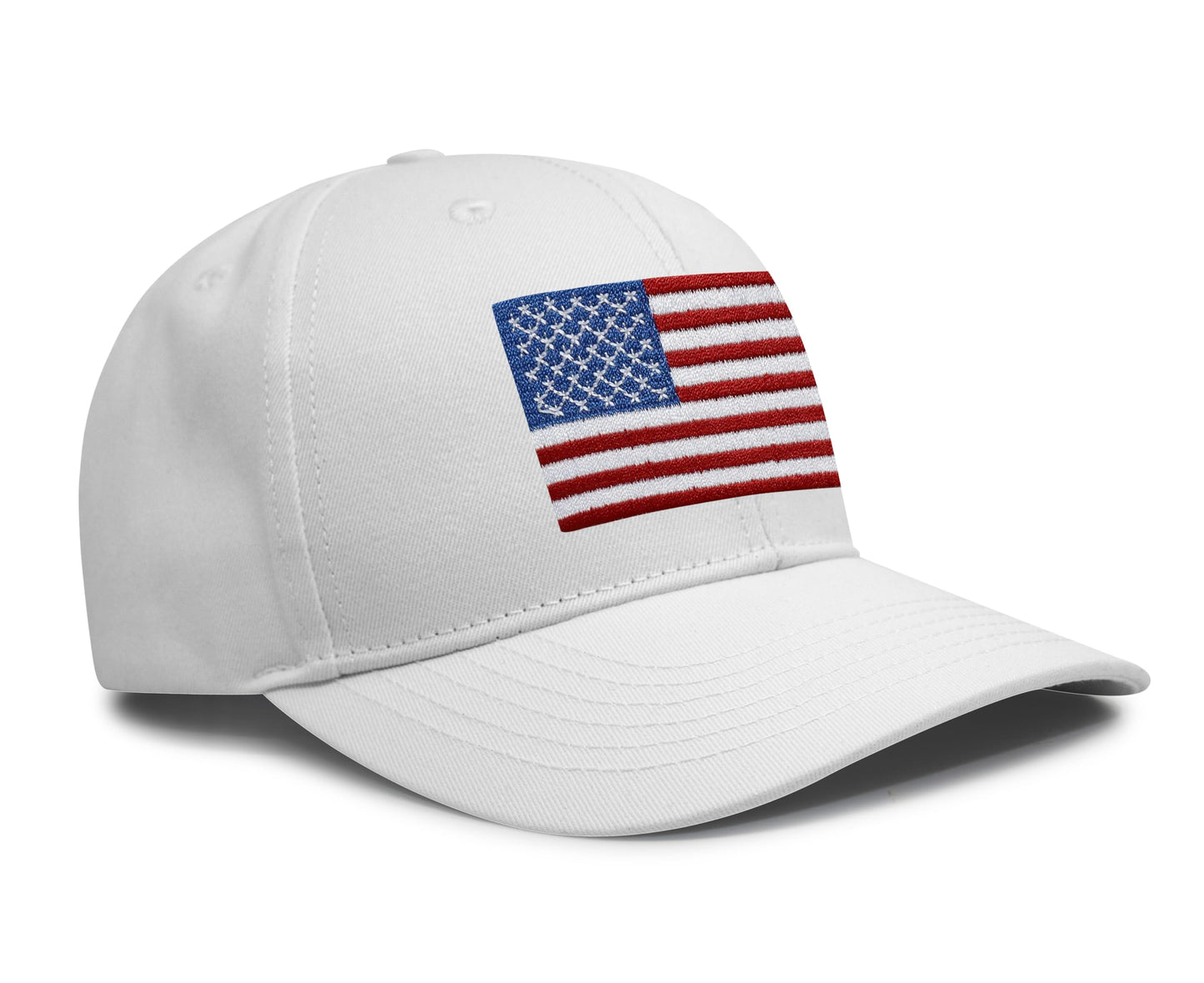 International Tie USA Hat for Men and Women - Snapback Trucker Baseball Cap (All White)