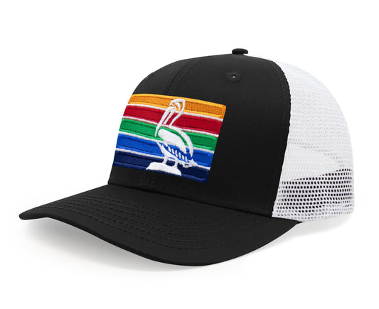 International Tie St. Petersburg Hat for Men and Women - Snapback Trucker Baseball Cap (Black/White)