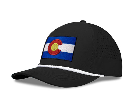 Performance Golf Hat – Adjustable Snapback Trucker Baseball Cap for Men & Women - Jetset Series (Colorado, Midnight Black)