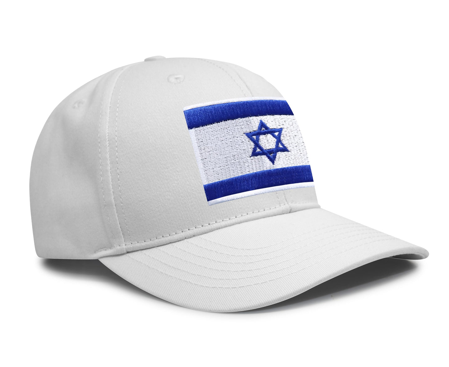 International Tie Israel Flag Hat for Men and Women â Snapback Trucker Baseball Cap (All White)