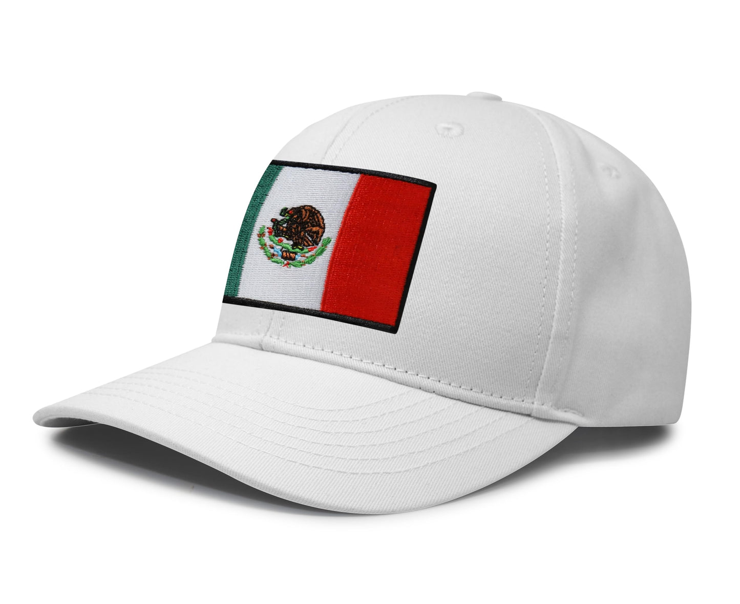 International Tie Mexico Flag Trucker Hat for Men and Women – Snapback Baseball Cap (All White)
