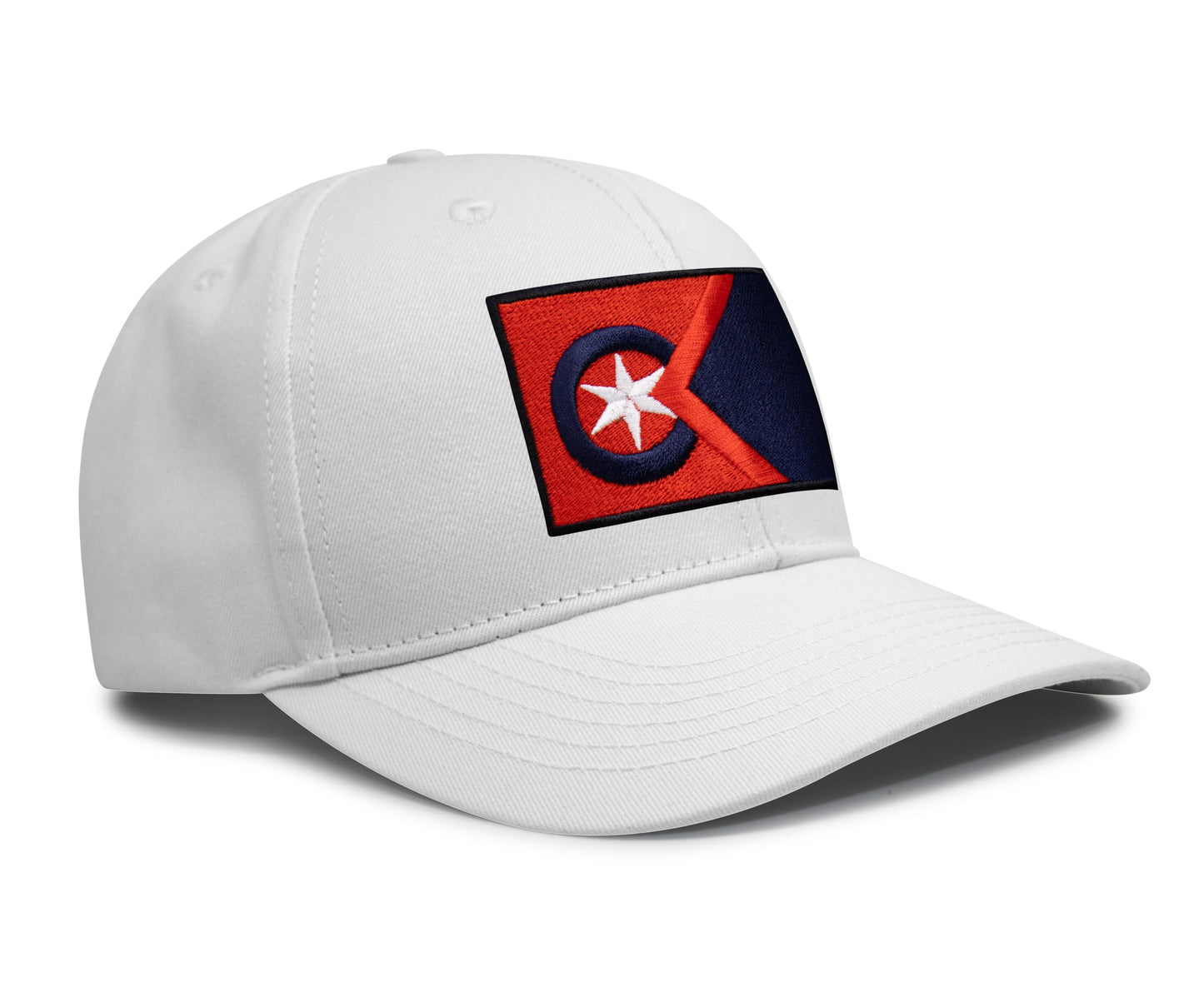 International Tie Cleveland Flag Hat for Men and Women - Adjustable Snapback Trucker Baseball Cap (All White)