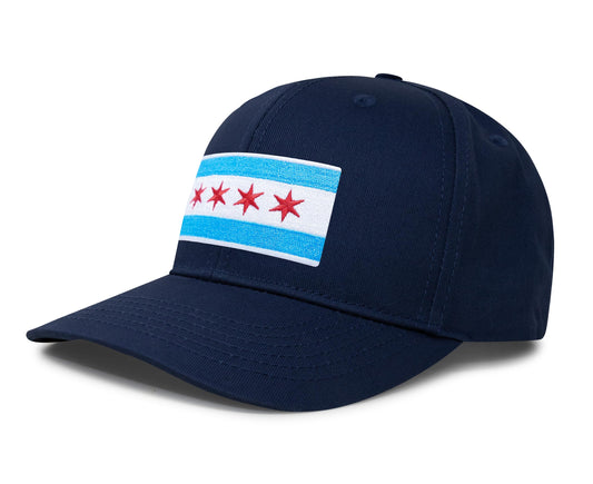 Chicago Flag Hat for Men and Women – Snapback Trucker Baseball Cap by International Tie (All Navy)