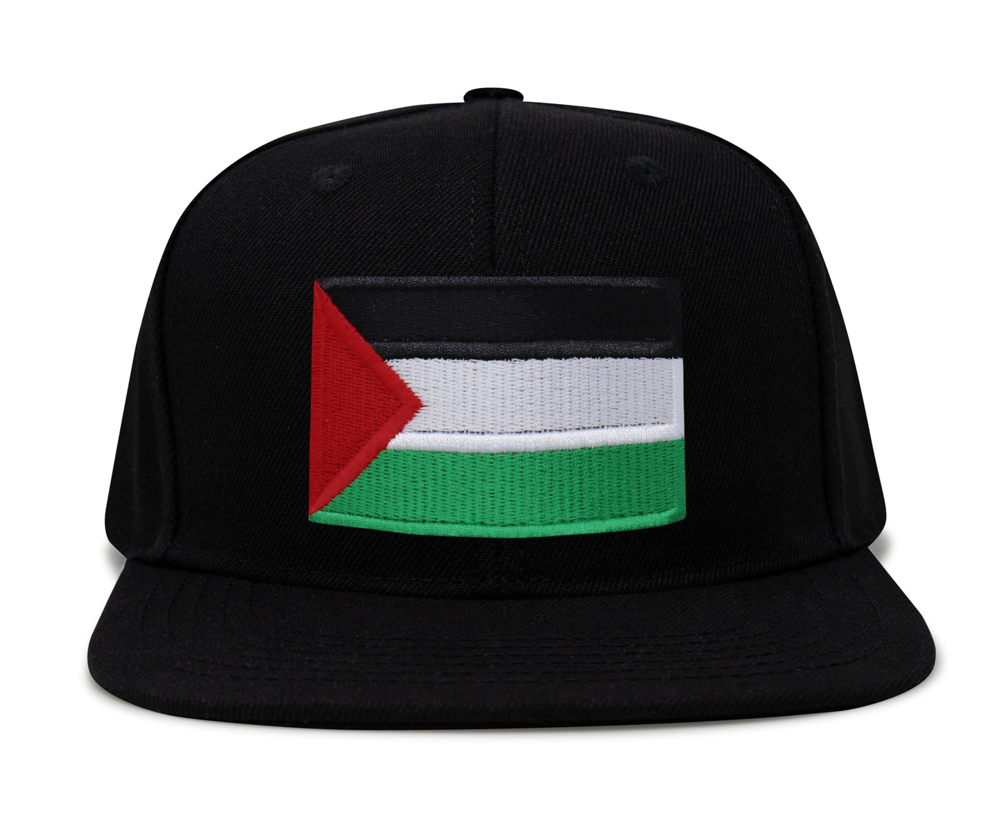 International Tie Palestine Hat for Men and Women - Snapback Trucker Baseball Cap (Black Flatbill)