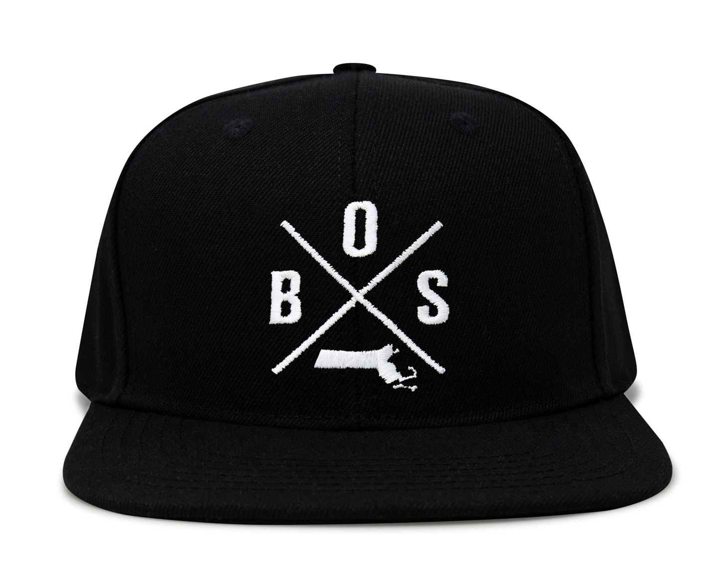 International Tie Premium Boston BOS Hat for Men and Women – Snapback Trucker Baseball Cap (Black Flatbill)