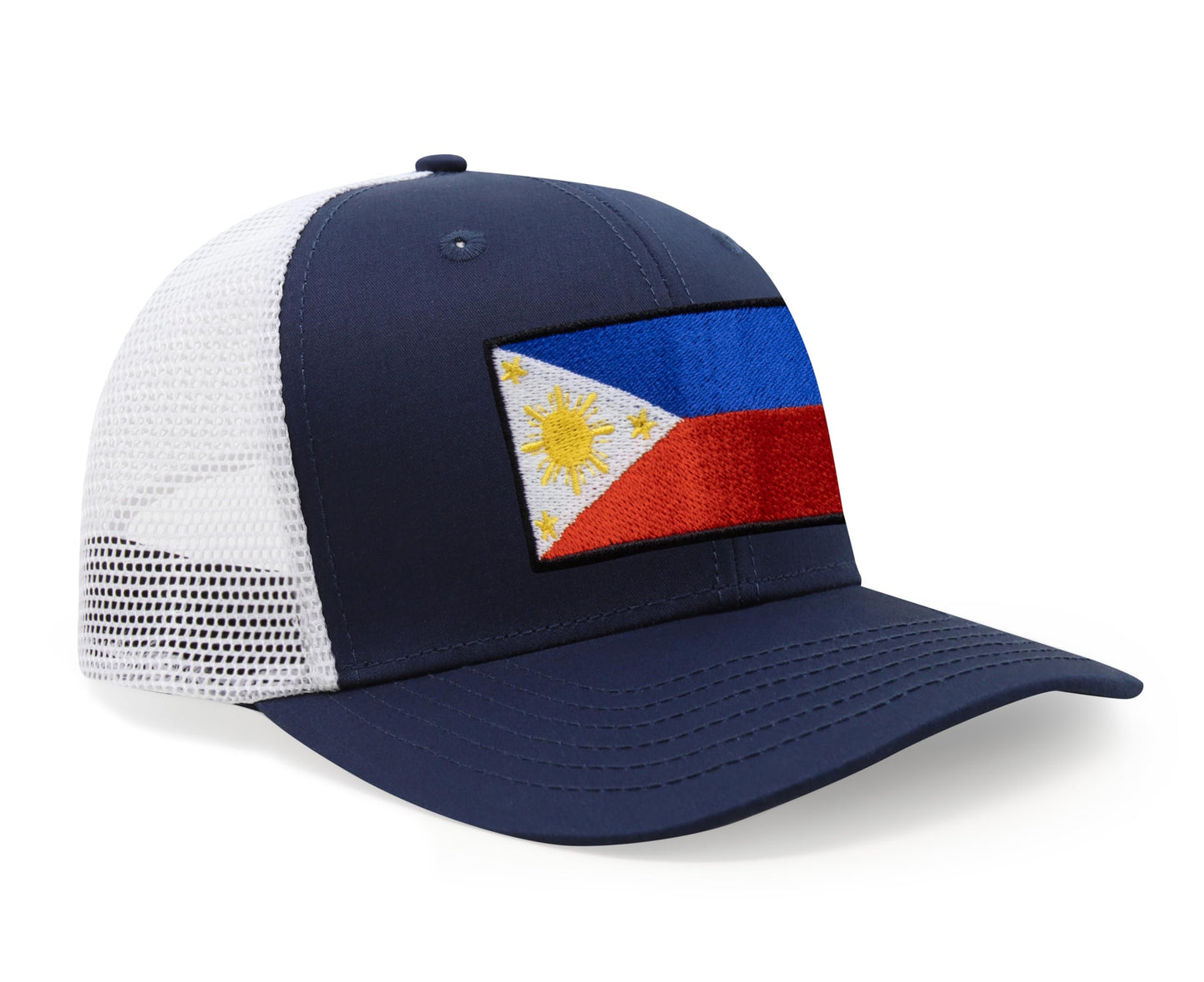 International Tie Philippines hat for Men and Women - Snapback Trucker Baseball Cap (Navy White)