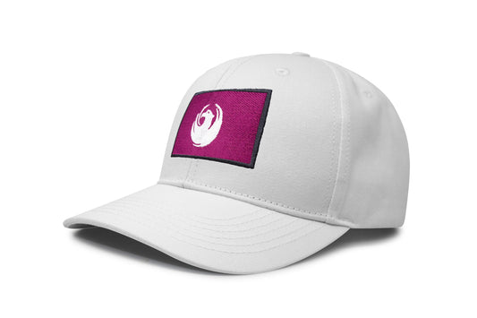 International Tie City Hat for Men and Women, Adjustable Snapback Trucker Baseball Cap with Embroidered Patch (Phoenix, All White)