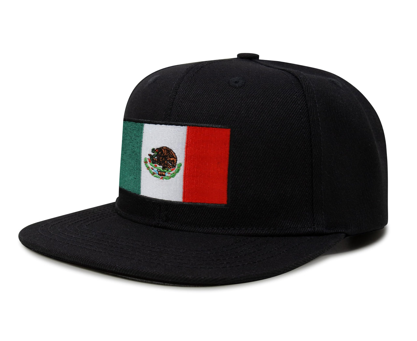 International Tie Mexico Flag Trucker Hat for Men and Women – Snapback Baseball Cap (Black Flatbill)