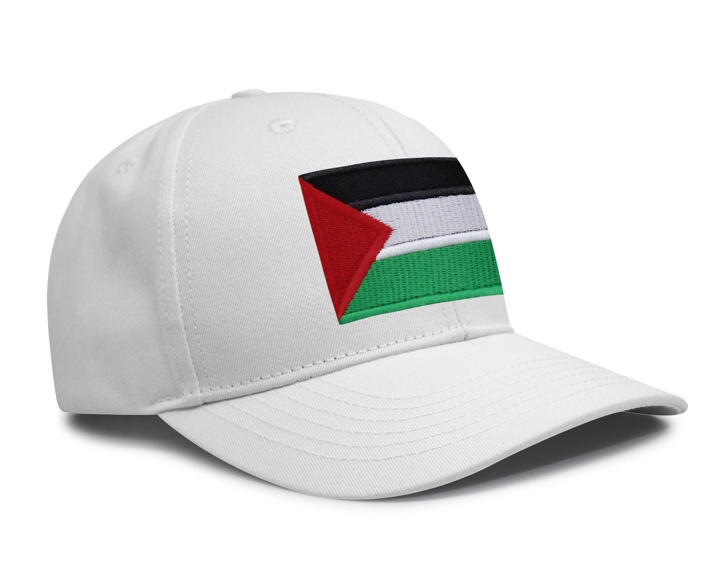 International Tie Palestine hat for Men and Women - Snapback Trucker Baseball Cap (All White)
