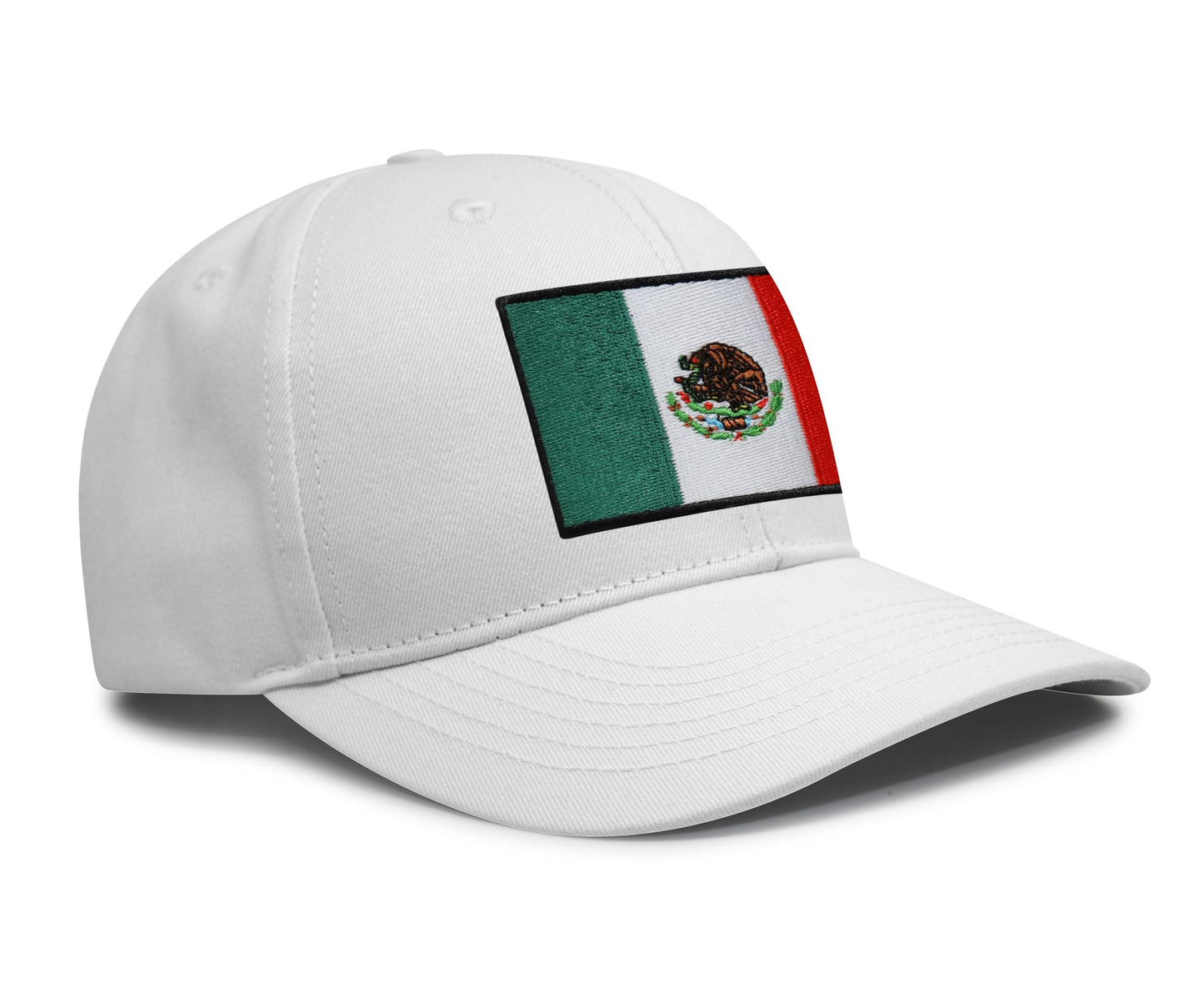 International Tie Mexico Flag Trucker Hat for Men and Women – Snapback Baseball Cap (All White)