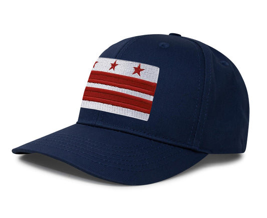 International Tie Washington DC Flag Hat for Men and Women - Snapback Trucker Flatbill Baseball Cap (All Navy)
