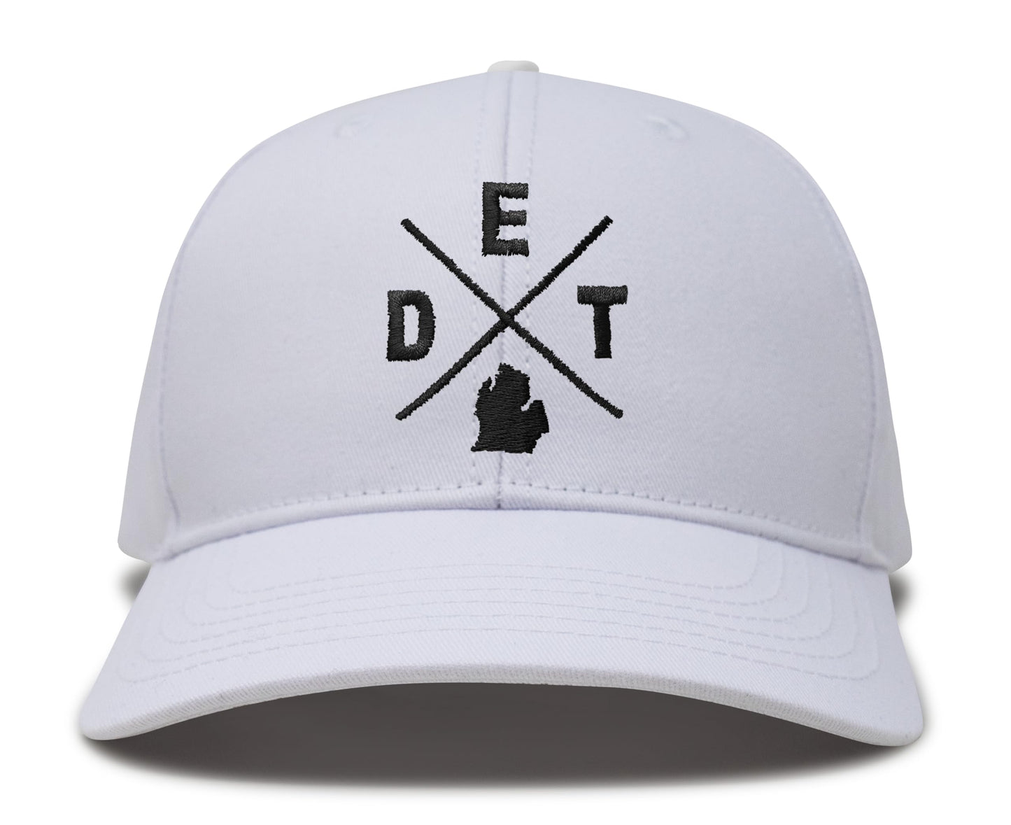 International Tie Premium Detroit DET Hat for Men and Women – Snapback Trucker Baseball Cap (All White)