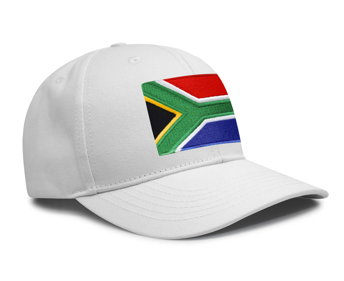 South Africa Flag Hat for Men and Women - Snapback Trucker Baseball Cap (All White)