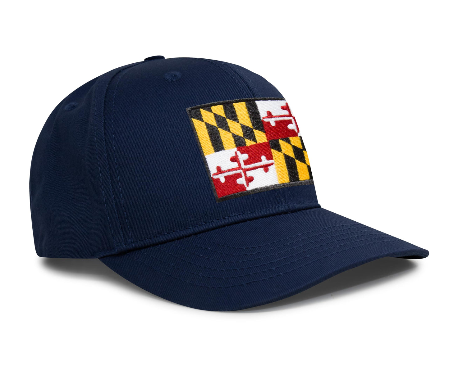 International Tie Maryland Flag Hat for Men - Adjustable Snapback Baseball Trucker Cap (All Navy)